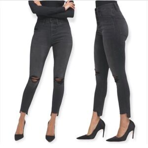 Good American Good Waist High Waist Skinny Jeans in vintage black.